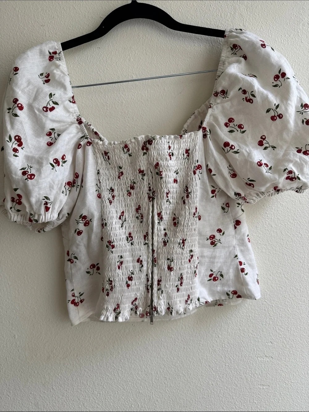 🍒 Reformation Rory Linen Top in Cherry Pit Size 6 Rare Like new